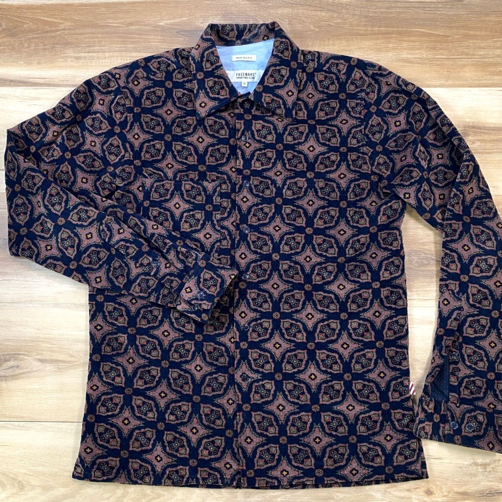 Vintage Freemans Sporting Club Shirt Mens XS Medallion Corduroy Heritage Navy USA Size US XS / EU 42 / 0 - 4 Thumbnail