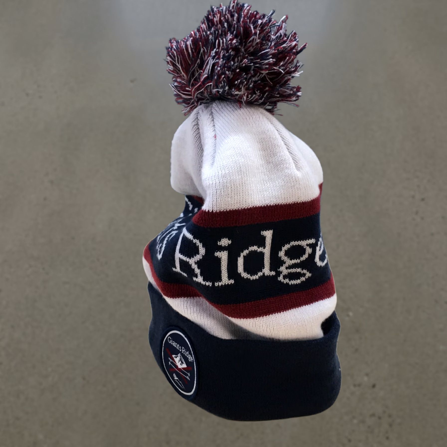 Vintage Giants Ridge Pompom Beanie Hat Mens Blue Red One Size Embroidered Logo Locale Size ONE SIZE - 1 Thumbnail