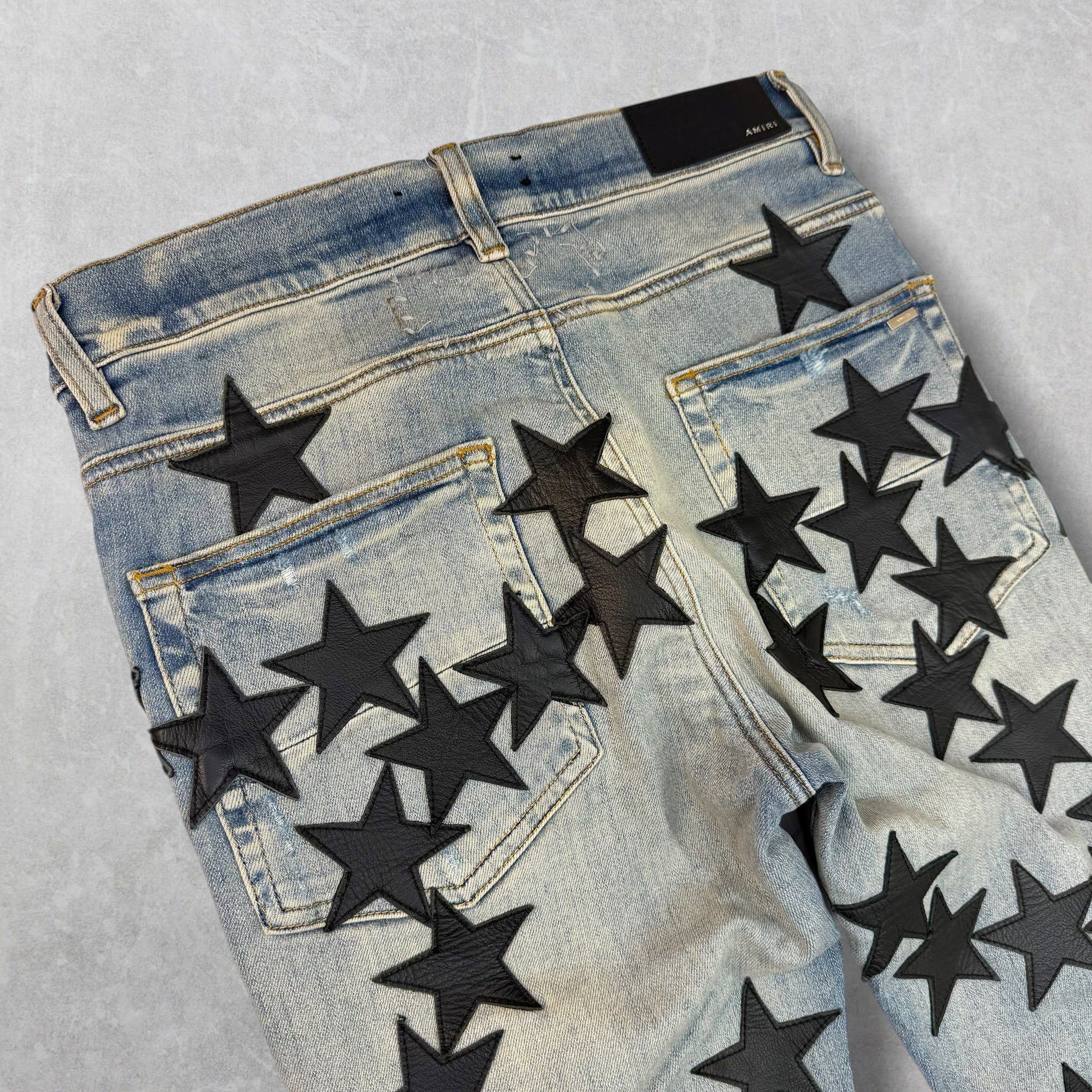 Amiri Amiri x Chemist Black Leather Star Jeans 30 Size US 30 / EU 46 - 5 Thumbnail