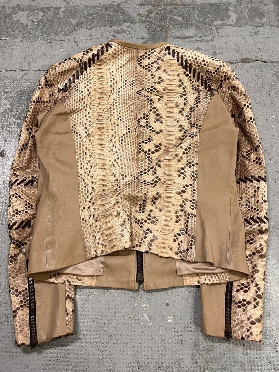 Vintage 2000s Plein Sud Beige Python Leather Jacket Size M / US 6-8 / IT 42-44 - 7 Thumbnail