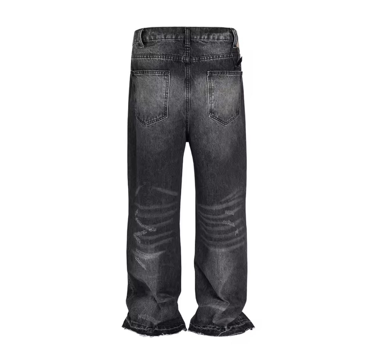 Denime × Jean Streetwear Damaged Hole Washed Baggy Jeans Size US 35 - 5 Thumbnail