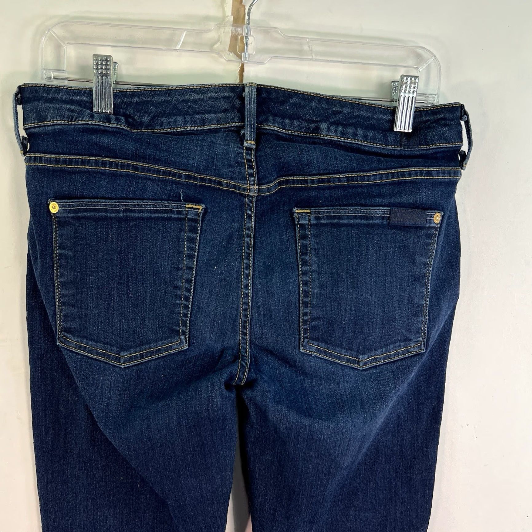 7 For All Mankind 7 For All Mankind Flare Jeans Women 29 Blue Denim 37 Inseam Zip 5-Pocket Size 29" - 7 Thumbnail