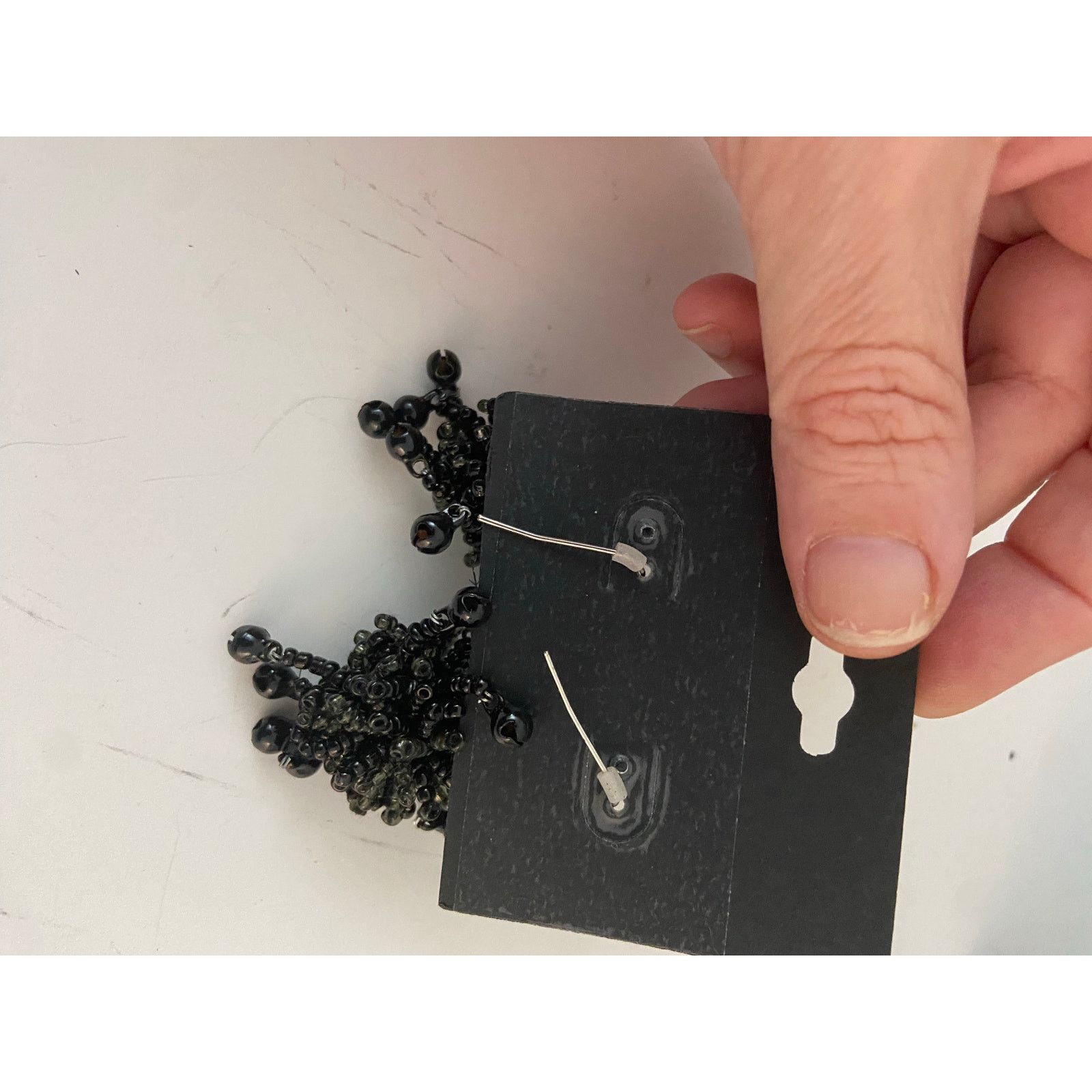 Other Elegant Black Beaded Spider Earrings - Goth Halloween Style Size ONE SIZE - 3 Thumbnail