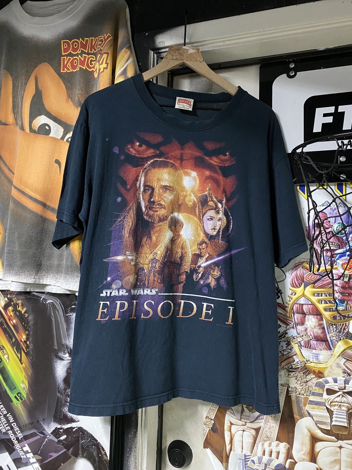 Vintage 90’s Star Wars Movie Phantom Menace Tee Shirt Large