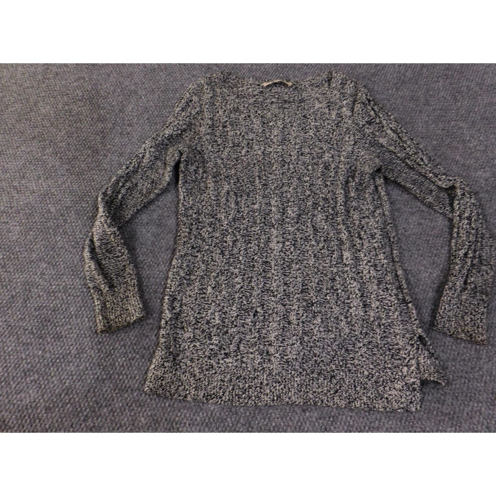 Loft LOFT Sweater Women's Small Gray Black Marled Cable Knit Long Sleeve Pullover Soft Shirt Womens Small Gray Black Marled Cable Knit Pullover Soft Size S / US 4 / IT 40 - 3 Thumbnail