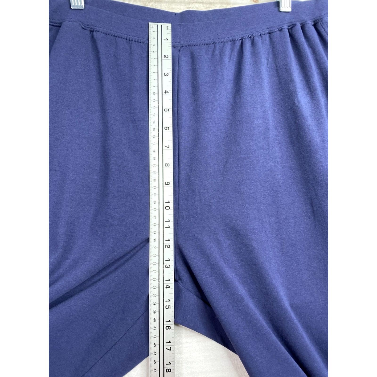 Vintage Catherines Suprema Collection Pants 1X P Blue Wide Leg Lounge Athleisure NWT Size 40" / US 18 - 4 Thumbnail