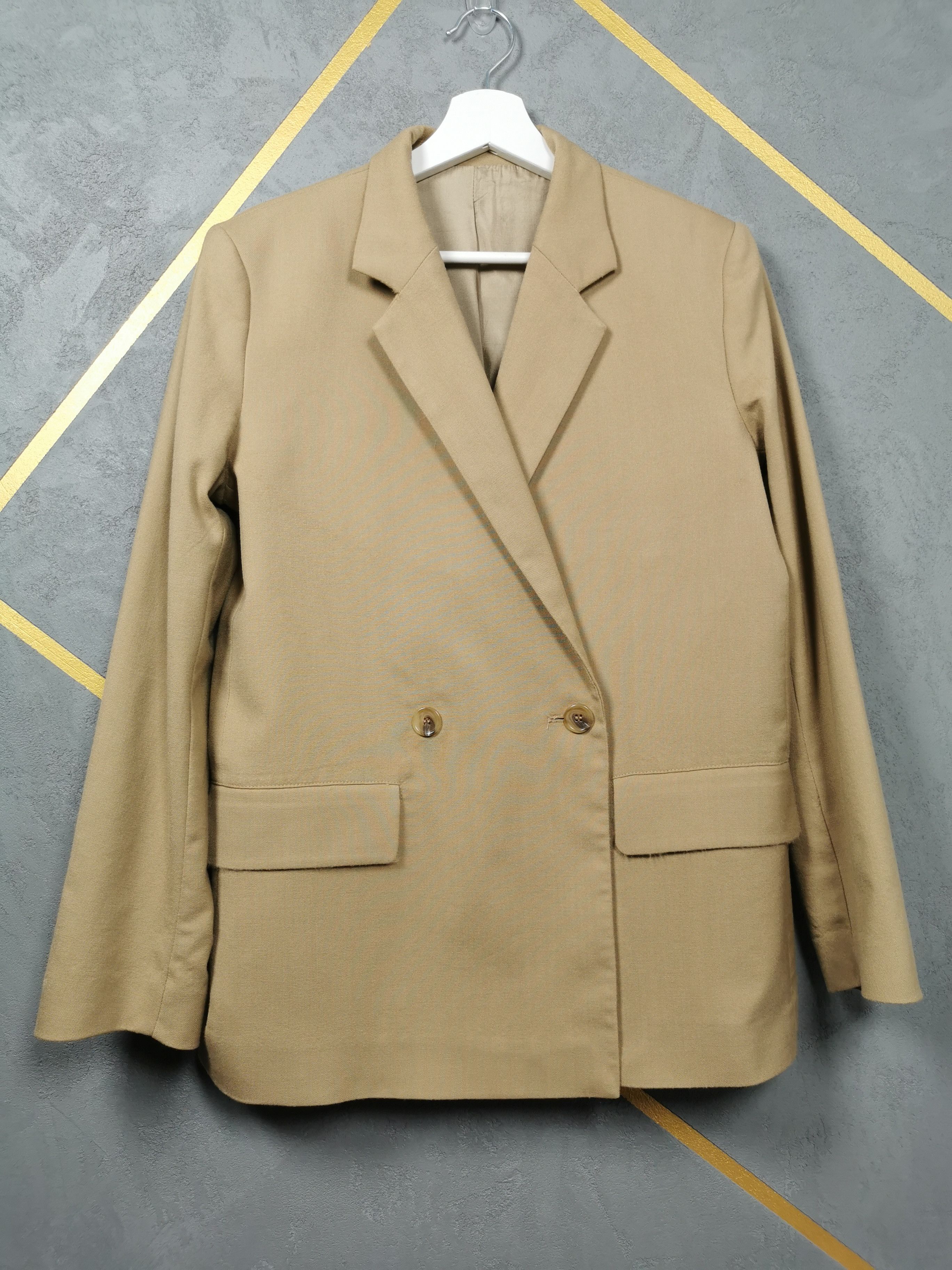 image of Arket Wool Blazer in Beige, Women's (Size Small)