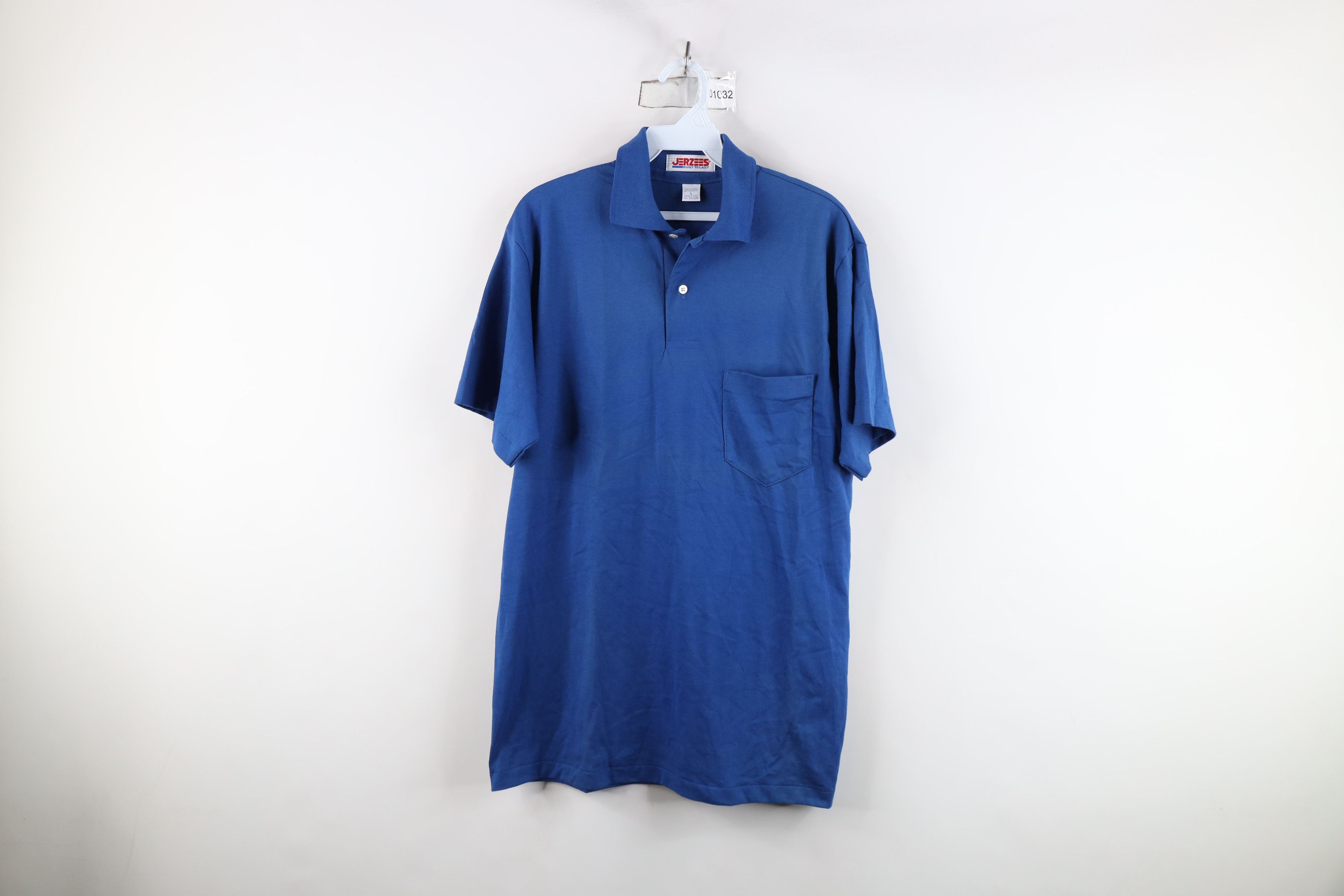 Vintage Vintage 90s Streetwear Collared Polo Shirt Royal Blue USA Size US L / EU 52-54 / 3 - 1 Thumbnail