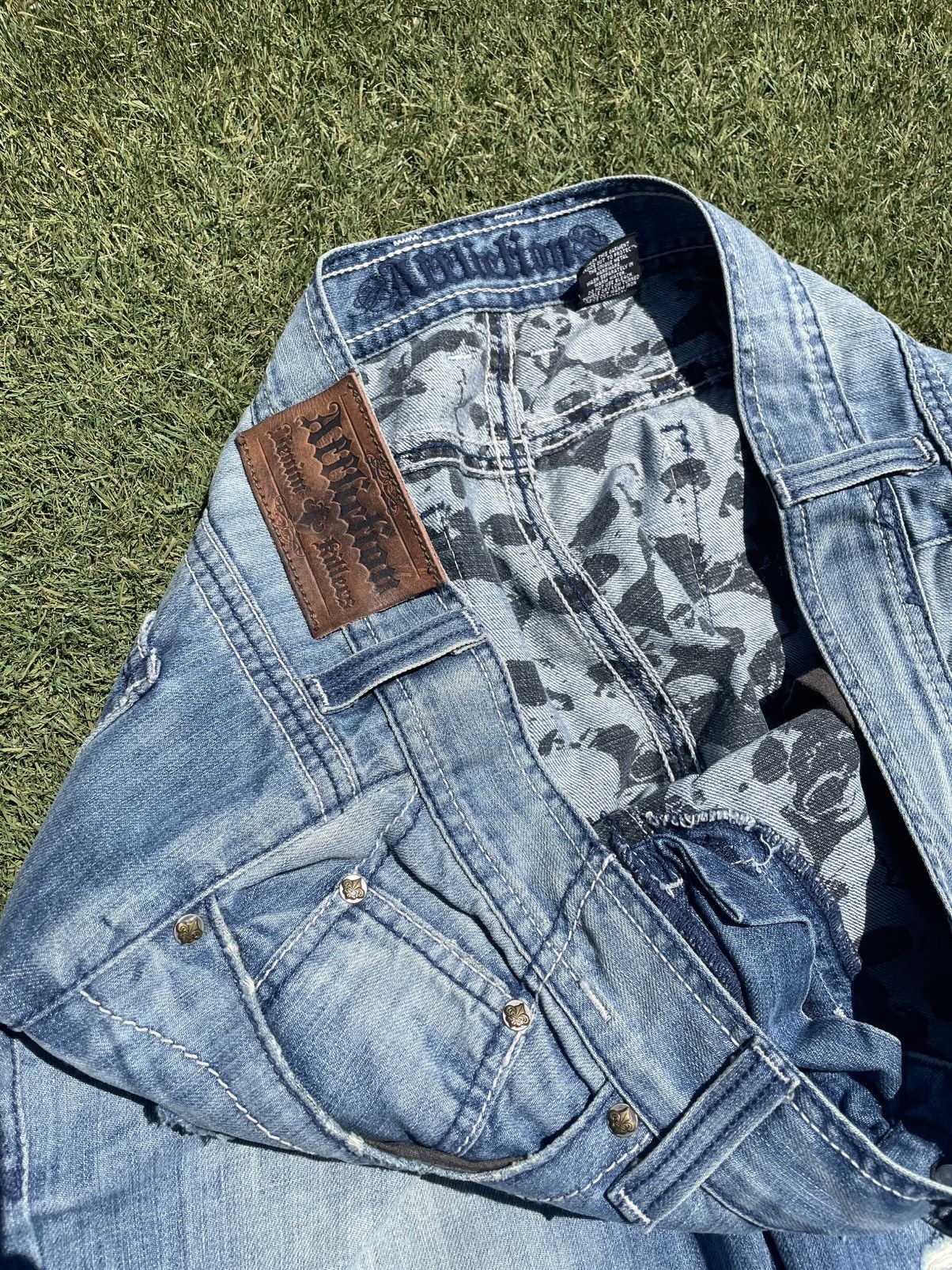 Affliction Affliction Denim Jeans Mens 40X34 Skull Faded Distressed Size US 40 / EU 56 - 4 Thumbnail