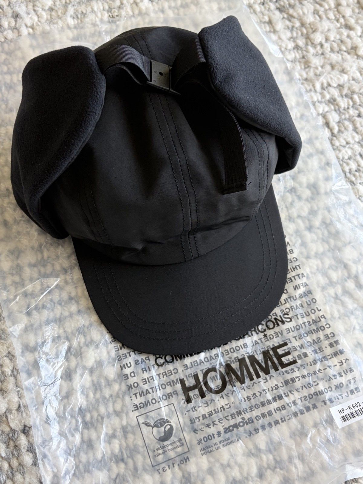 Comme des Garcons Homme COMME DES GARÇONS HOMME Black Fleece Earflap Cap Size ONE SIZE - 2 Thumbnail