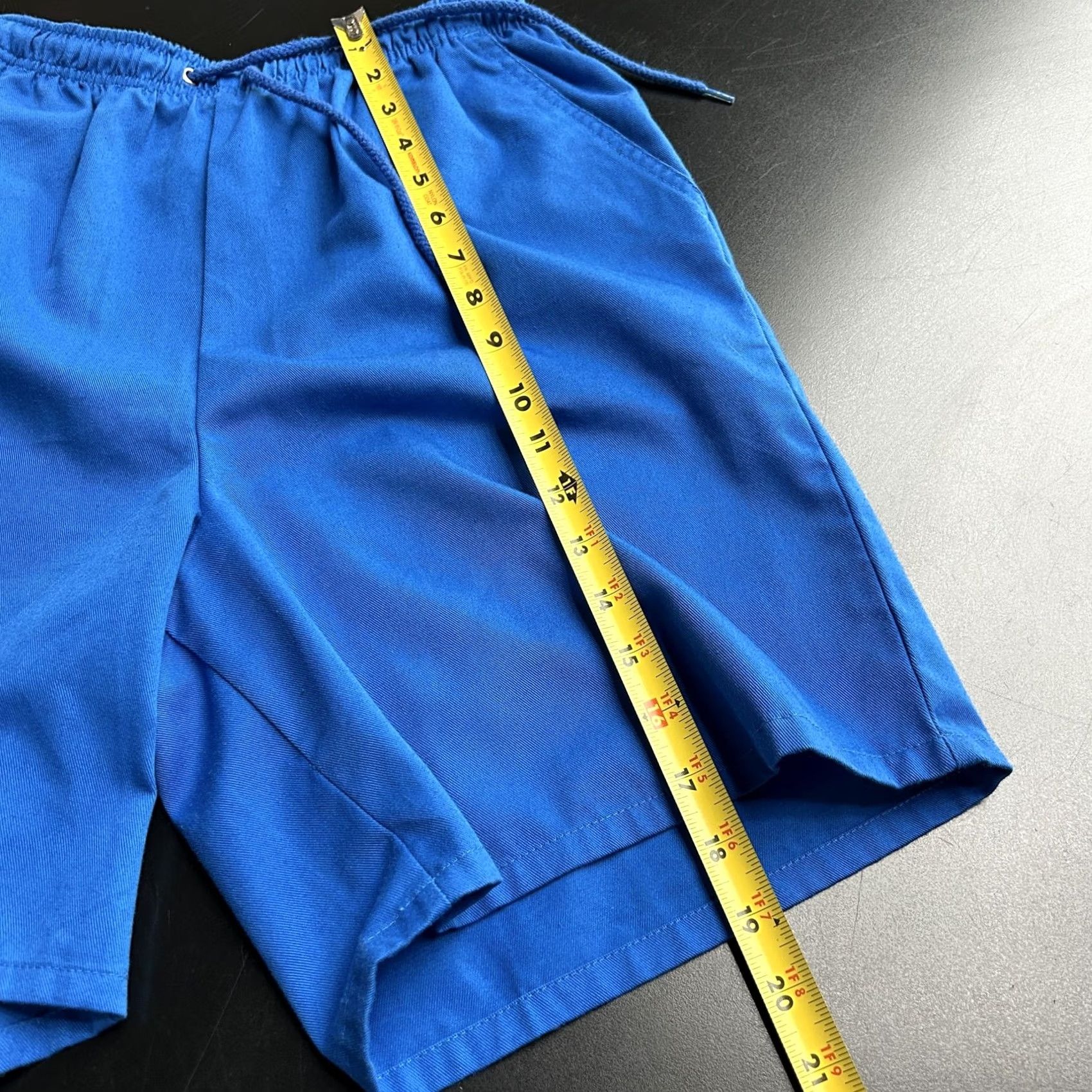 Basic Editions Basic Editions Shorts Mens Short Chino Casual Blue Elastic Waist Drawstring Pockets 9 Inseam Solid XS? (Size S) Size US 29 - 5 Thumbnail
