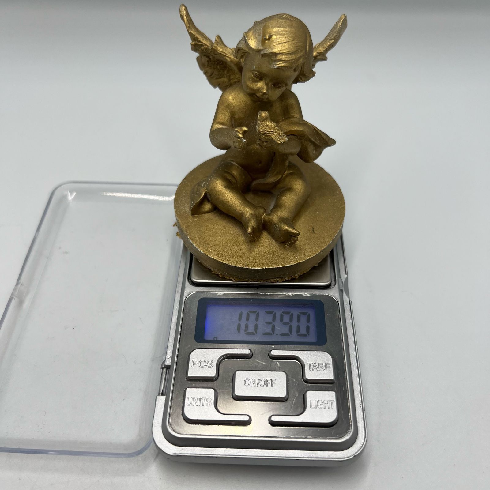 Vintage Vintage Small Angel Baby Figurine Gilded Gypsum Handmade Size ONE SIZE - 7 Thumbnail