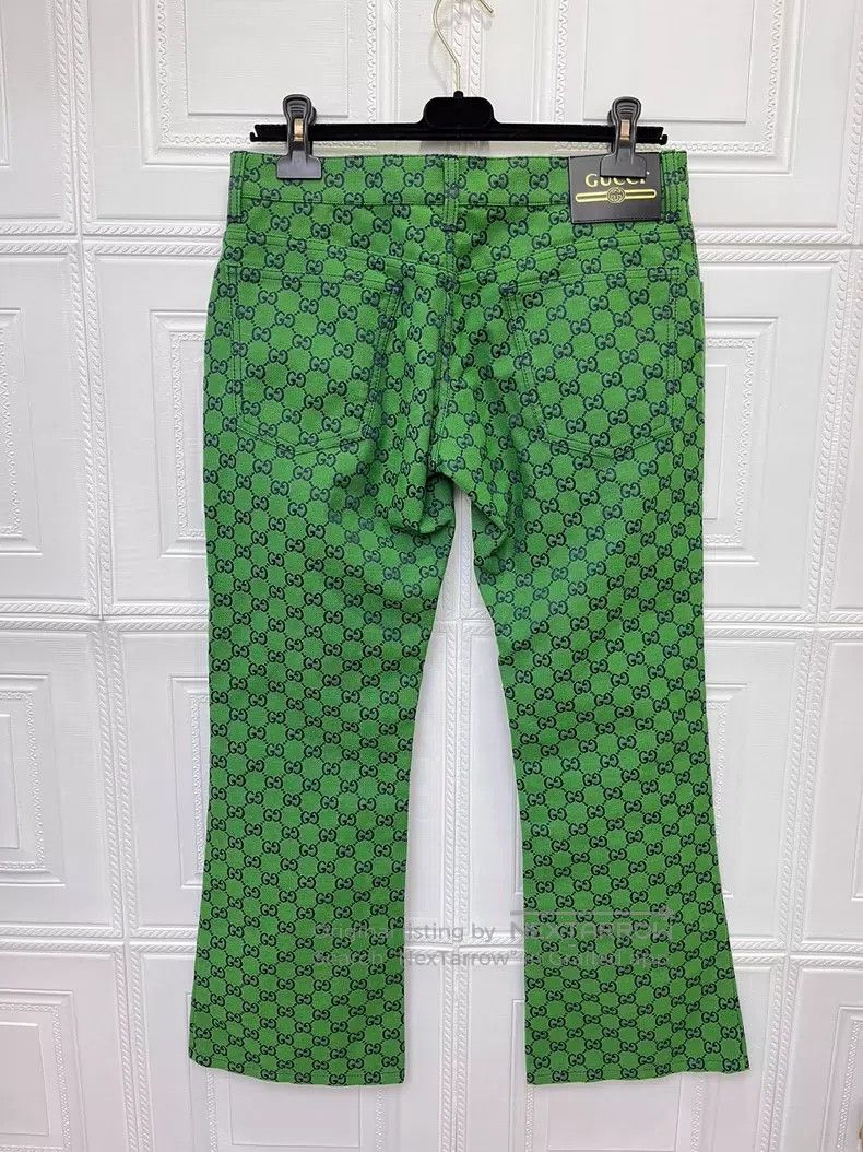 Gucci Gucci Size30 Green full logo trousers Size 42" / US 20 - 3 Thumbnail