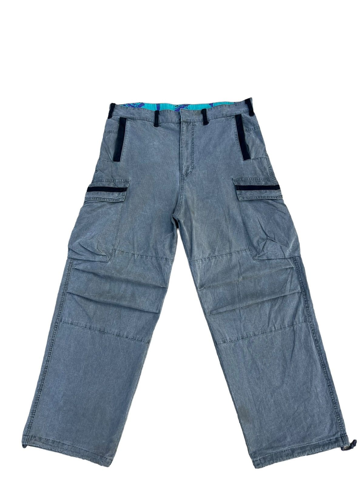 Shellac Vintage Revolver Japan Fade Grey Ripstop Baggy Cargo Trouser Size US 34 / EU 50 - 1 Thumbnail