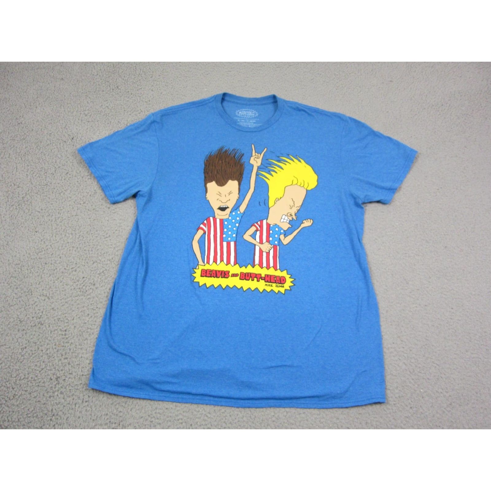 Vintage Beavis and Butt-Head Shirt Mens XL Blue White Crew Neck Tee 90s Graphic T-Shirt Size US XL / EU 56 / 4 - 2 Thumbnail