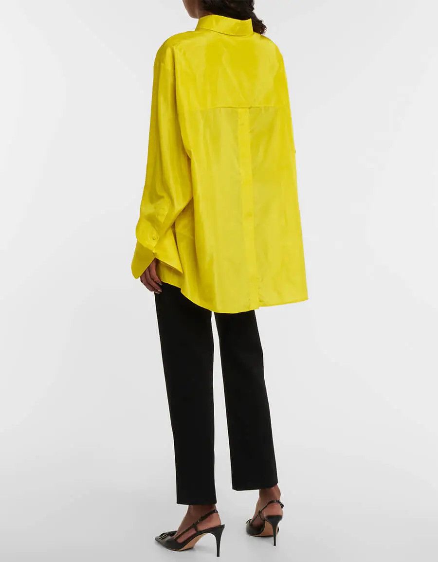 Valentino o1y0326 Silk Shirt in Yellow Size M / US 6-8 / IT 42-44 - 4 Thumbnail