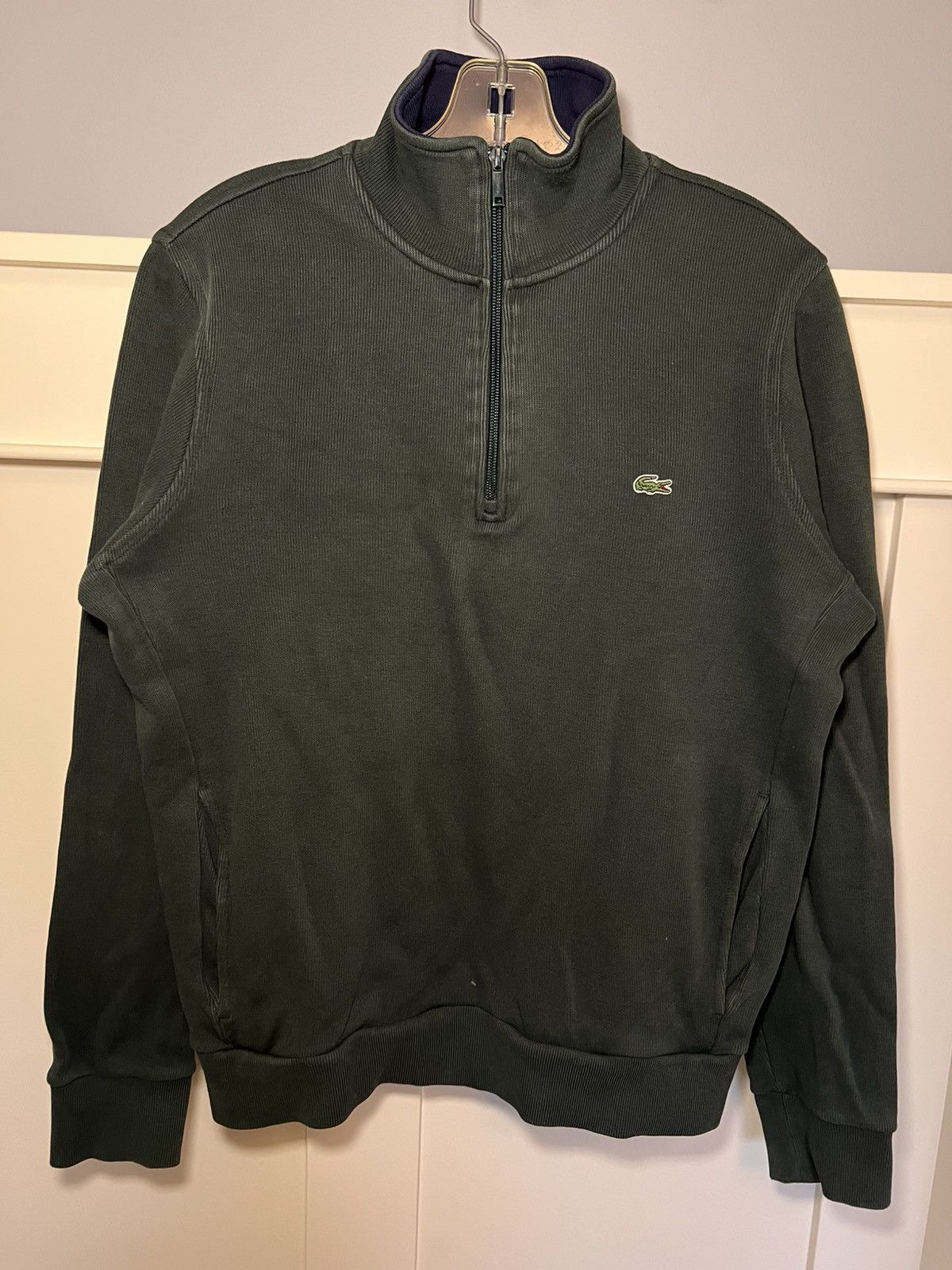 Lacoste Vintage Lacoste logo quarter zip sweater Size US L / EU 52-54 / 3 - 1 Thumbnail