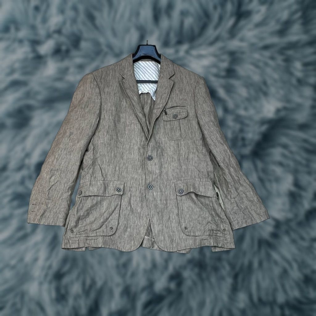 Joseph Abboud Joseph Abboud Blazer Mens Linen Ivory Summer Size M Blazer Sport Coat Beige Two Button Linen Blazer Men Ivory Summer Jacket M Size 40R - 1 Thumbnail