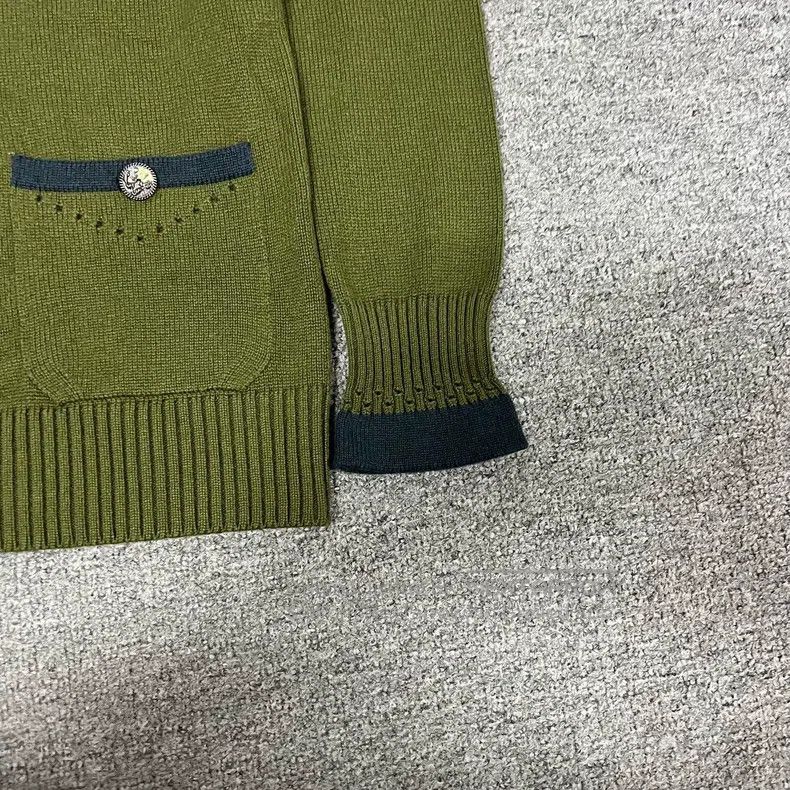 Chanel Chanel Dark green dark blue border contrast colour cashmer Size XS / US 0-2 / IT 36-38 - 3 Thumbnail