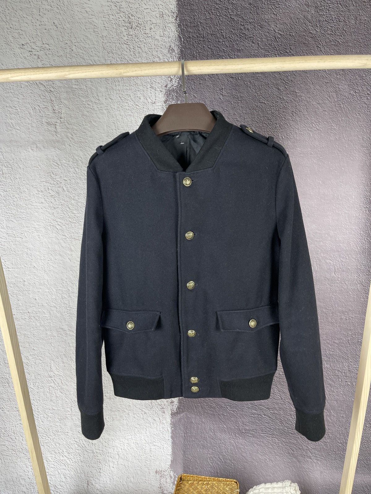The Kooples The Kooples wool nylon bomber jacket navy/black Size US L / EU 52-54 / 3 - 2 Thumbnail