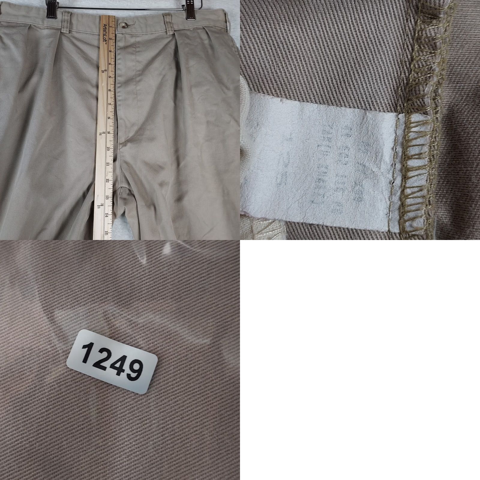 Polo Ralph Lauren Polo Ralph Lauren Mens Chino Pants Khaki 100% Cotton Classic Fit Beige Solid Logo Plain Front Zip Pocket Straight Pant-size 36 Mens Size US M / EU 48-50 / 2 - 8 Thumbnail