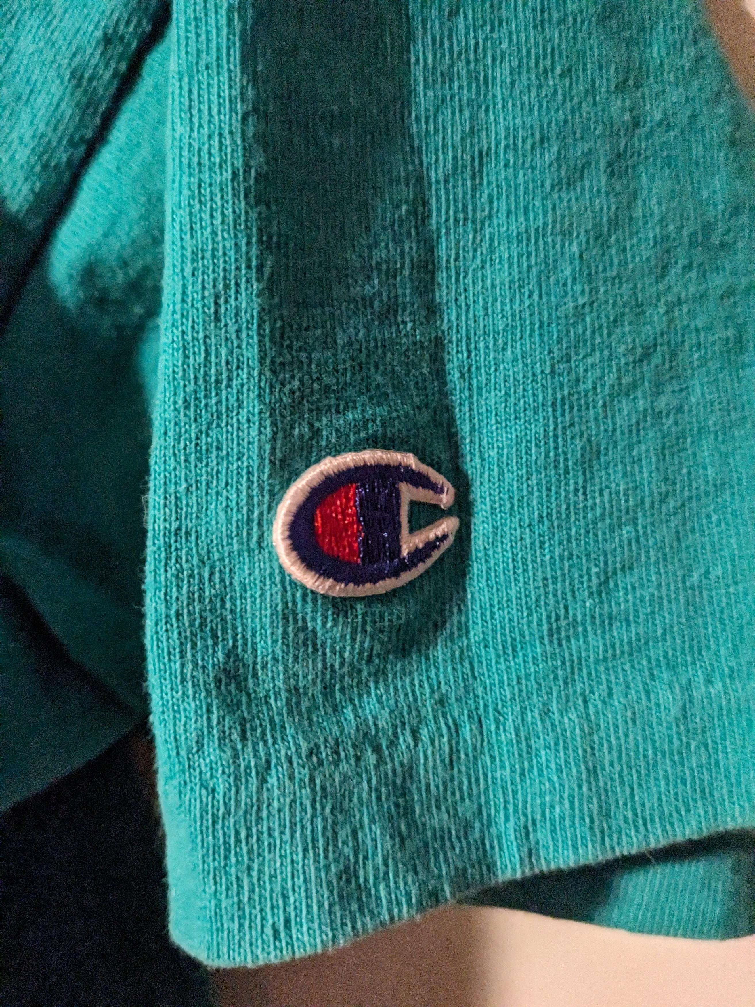 Champion × Vintage Vintage 90s Champion Spell Out Logo Green Large T-Shirt Size US L / EU 52-54 / 3 - 4 Thumbnail