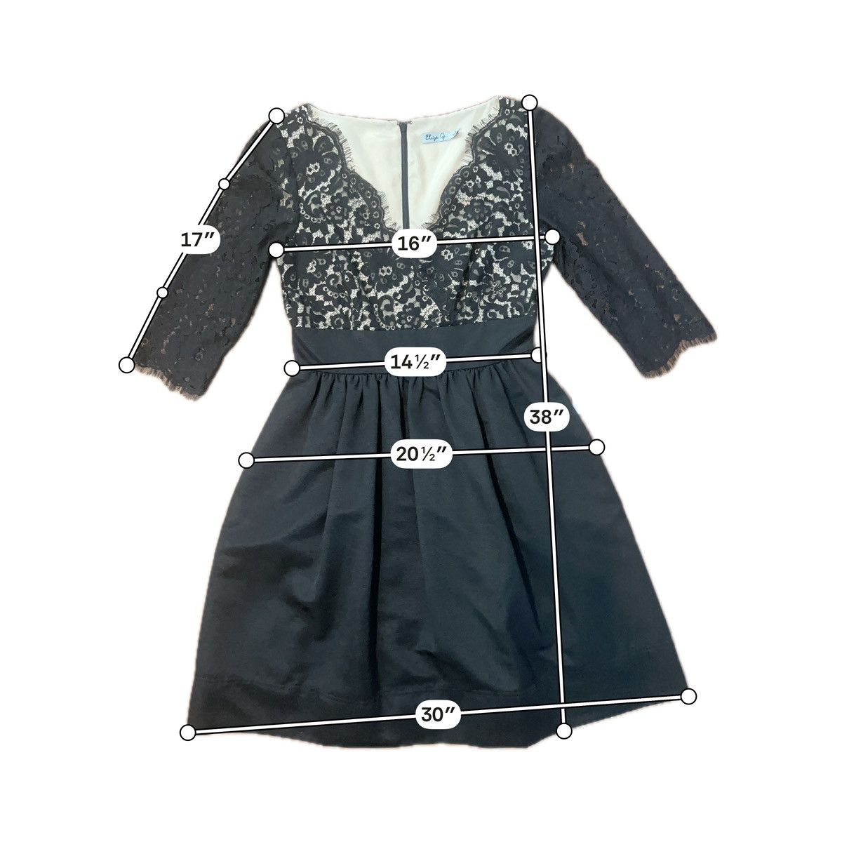 Other Eliza J Black Lace Fit & Flare Cocktail Dress Size 6 NWT Size M / US 6-8 / IT 42-44 - 7 Thumbnail