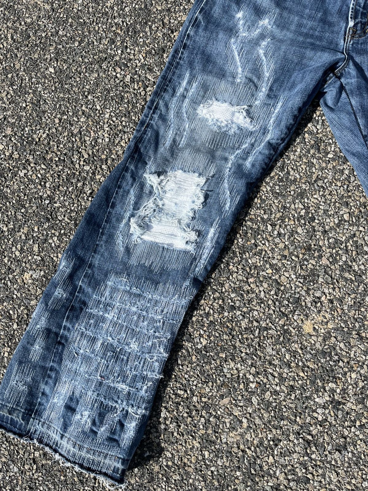 Vintage Flared&repaired denim Size US 35 - 2 Thumbnail