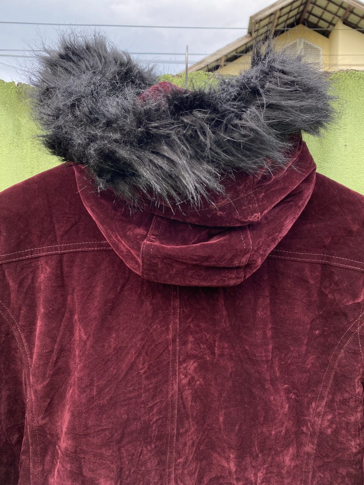 Japanese Brand Naughty Style Burgundy Velvet Parka Jacket Faux Fur Hood Size US M / EU 48-50 / 2 - 8 Thumbnail