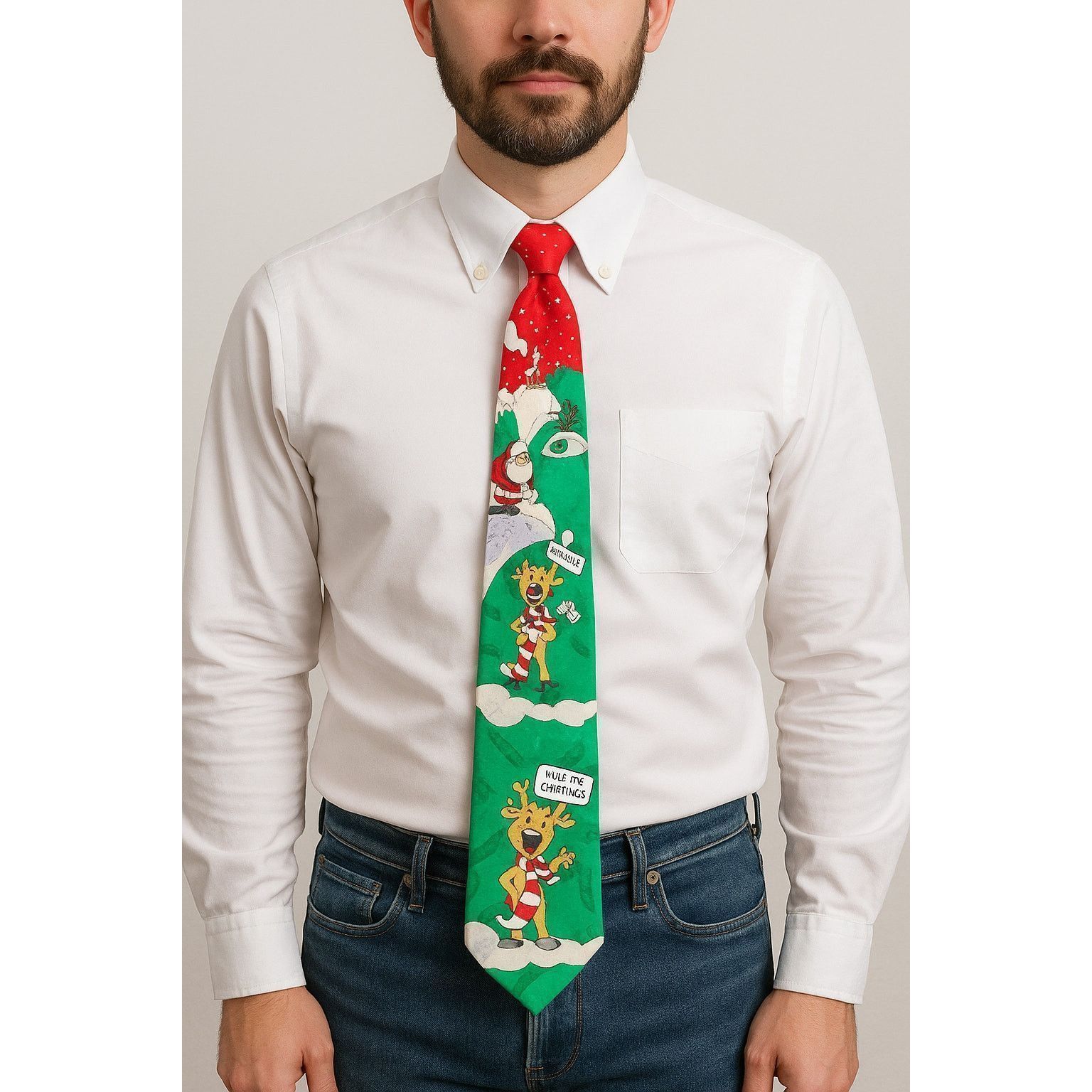 The Unbranded Brand Vintage Holiday Christmas Novelty Tie Silk Yule Tie Greeting Size ONE SIZE - 1 Thumbnail