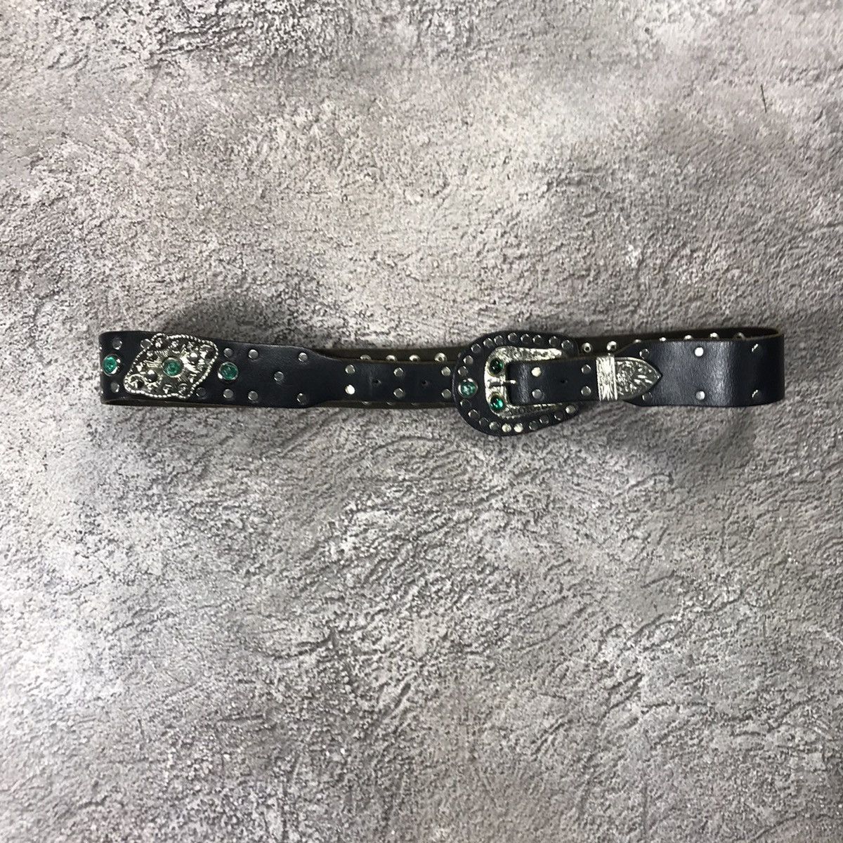 Vintage 2000s Studded Leather Belt Punk Rave Goth Alt Streetwear OS Size ONE SIZE - 2 Thumbnail