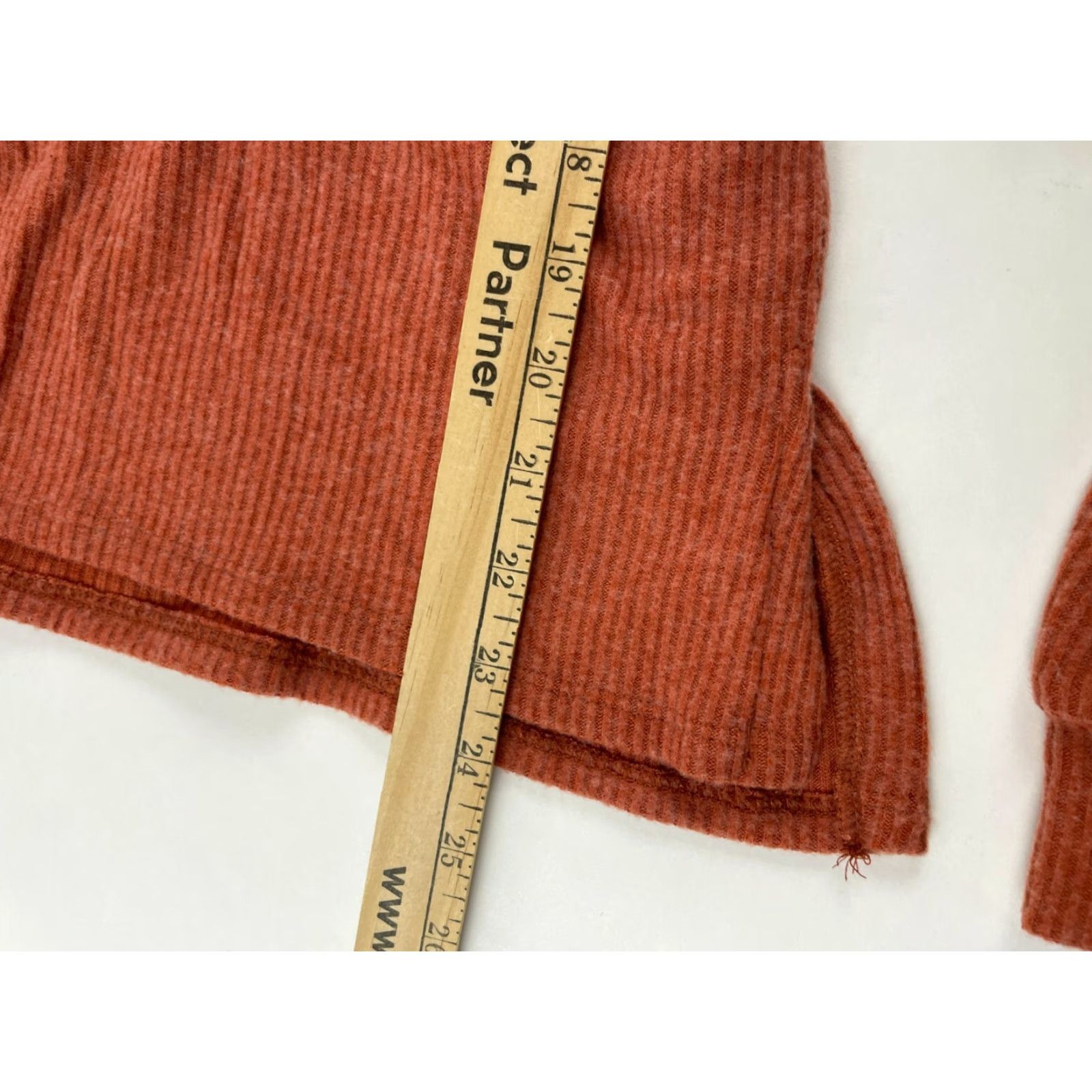 Vintage Project Social T Sweater Women Size Small Rust Orange Hooded Ribbed Soft NWT Size S / US 4 / IT 40 - 5 Thumbnail
