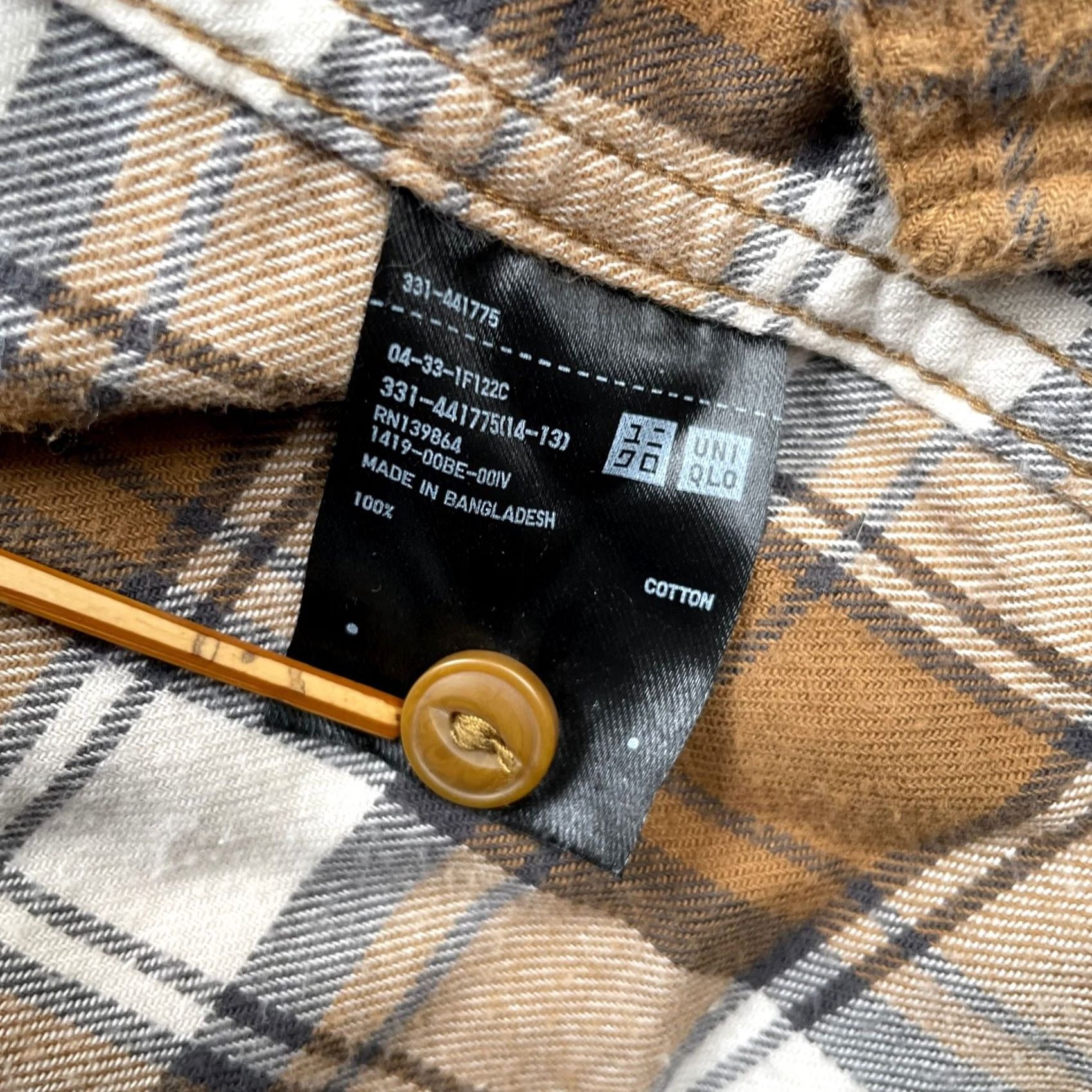 Uniqlo Uniqlo Shirt Mens Brown Plaid Flannel Button Front Long Sleeve Cotton Brushed XS Size US XS / EU 42 / 0 - 5 Thumbnail