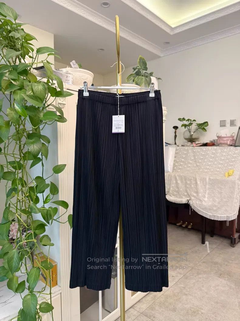 Issey Miyake Issey Miyake Wide Leg Pants Black Size 25" / US 0 / IT 36 - 1 Thumbnail