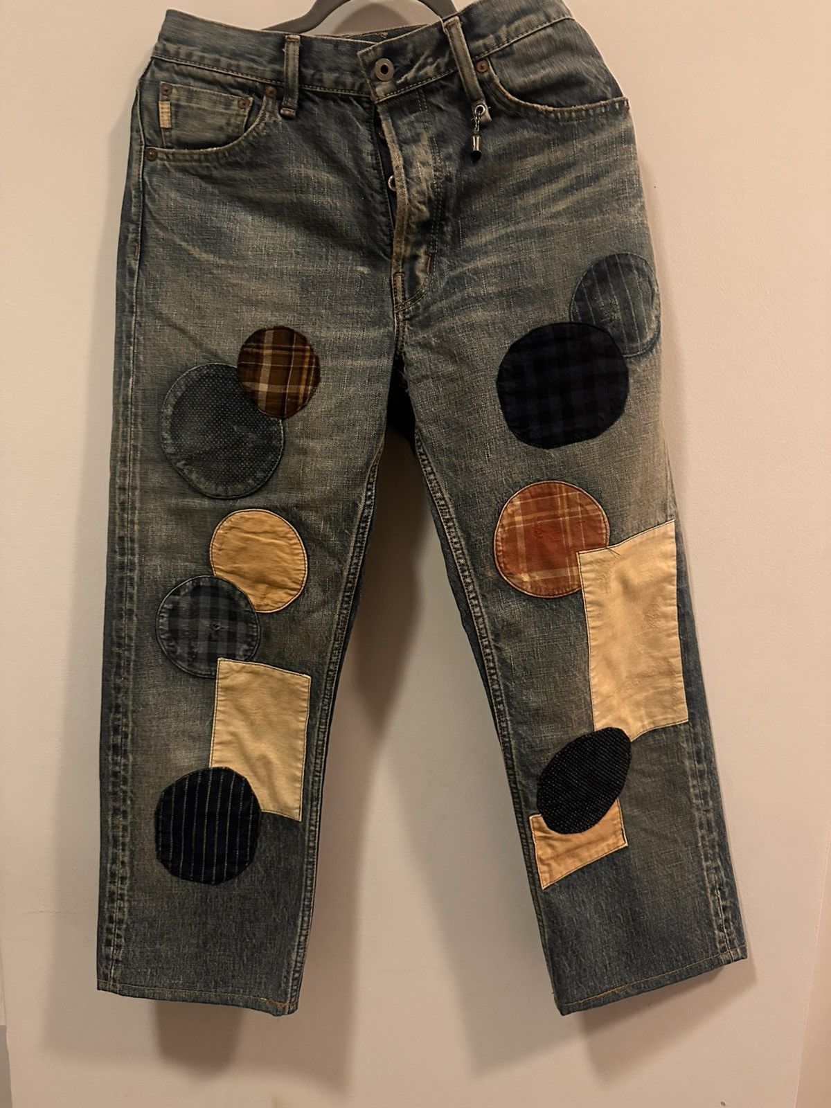 FDMTL JAPANESE BRAND FDMTL CLASSIC FIT PATCHWORK JEANS Size US 30 / EU 46 - 1 Thumbnail