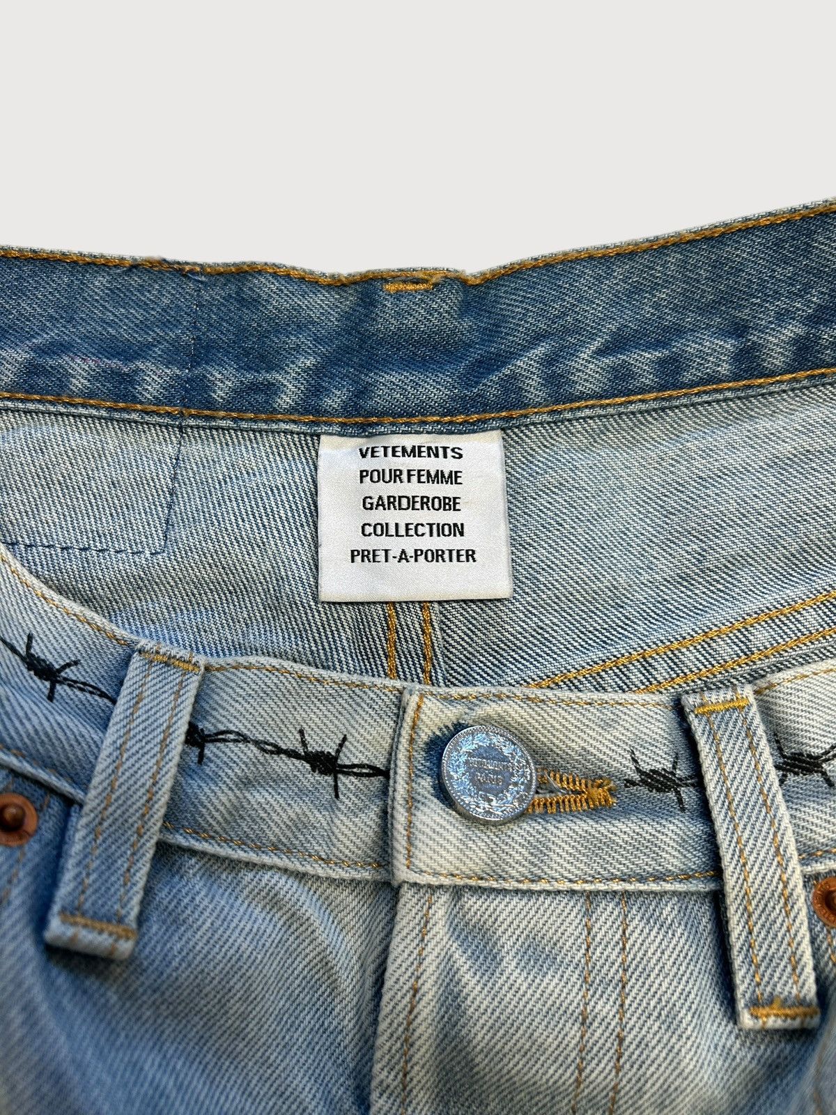 Vetements Pentagram Tattoo Gothic Logo Denim Jeans Size US 30 / EU 46 - 11 Thumbnail