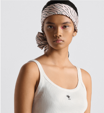 Dior o1w1db10625 Size : OS / Square Scarf in White/Pale Pink Size ONE SIZE - 6 Thumbnail