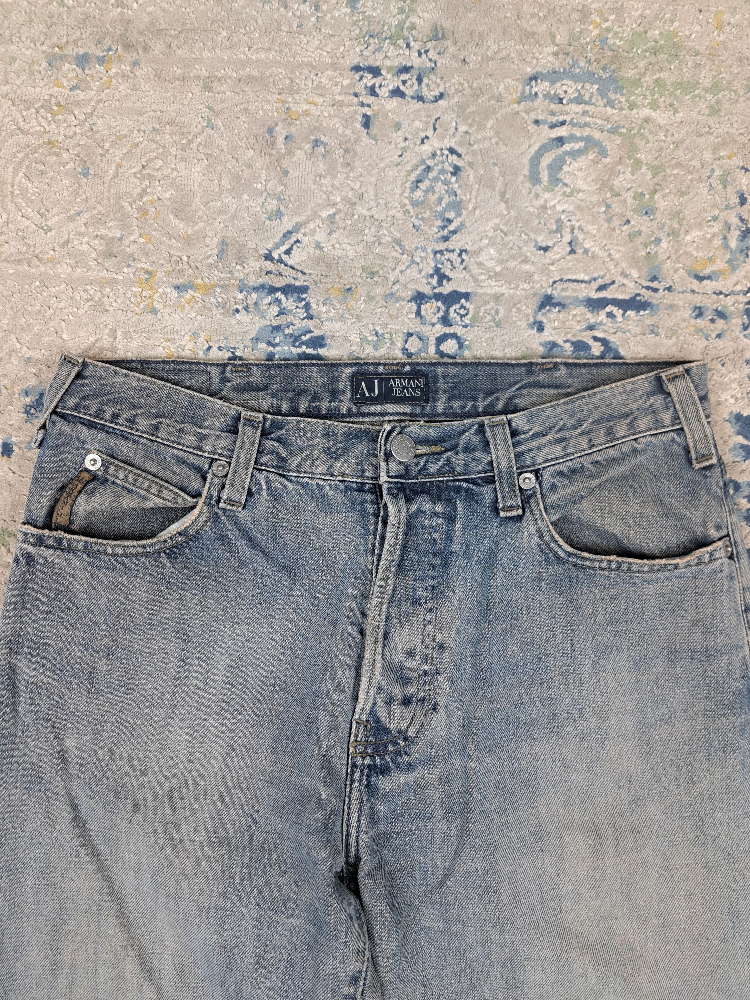 Armani Armani Jeans Baby Blue Straight Fit Denim Archive Designer Size US 31 - 6 Thumbnail