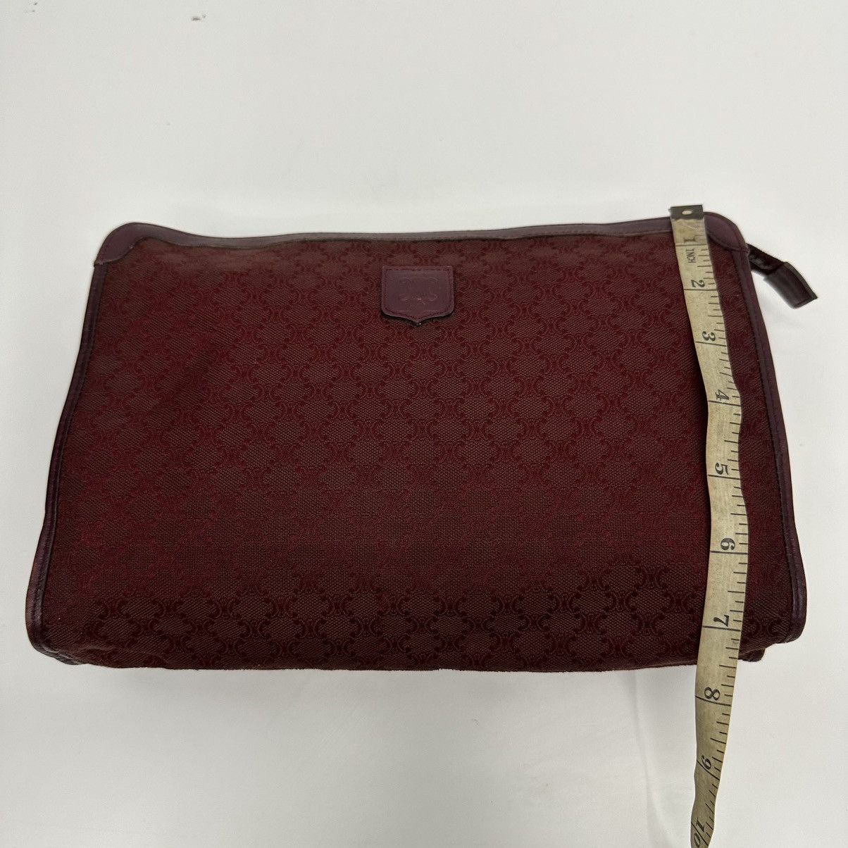 Celine AUTHENTIC CELINE MACADAM TRIOMPHE LEATHER CLUTCH BAG Size ONE SIZE - 15 Thumbnail