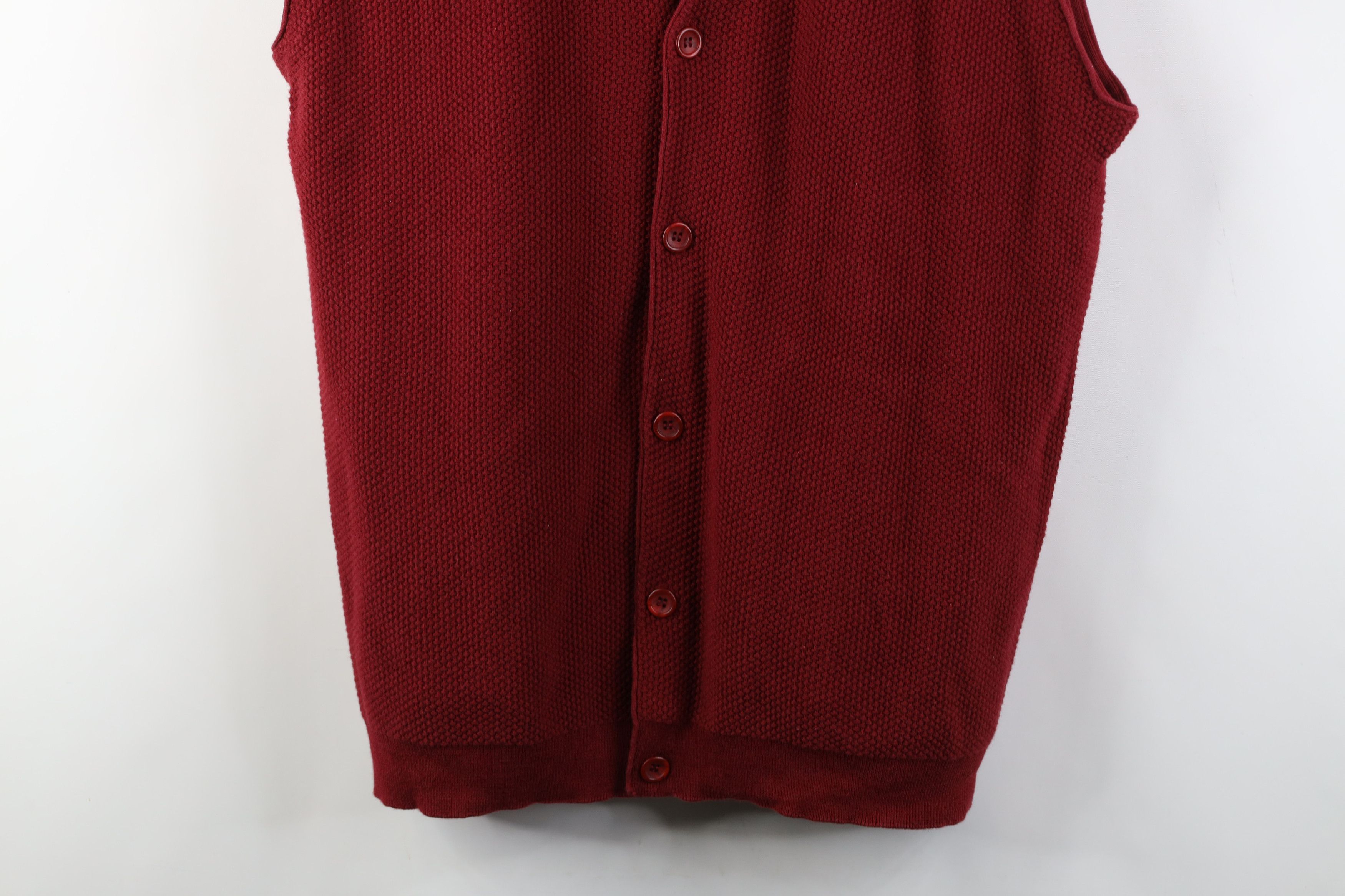 Vintage Vintage 90s Y2K Streetwear Knit Cardigan Sweater Vest Red Size US XXL / EU 58 / 5 - 3 Thumbnail