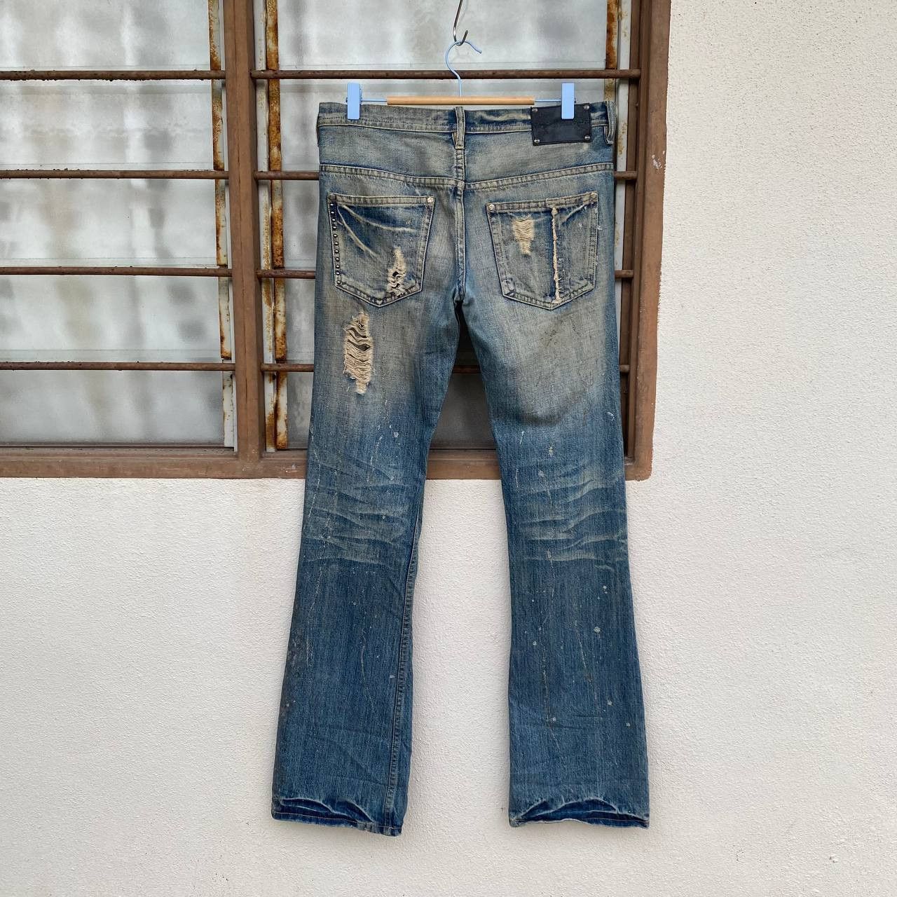 Japanese Brand ARCHIVE FLARE Midas Japan "Gimmick" Distressed Cyber Punk Size US 29 - 7 Thumbnail