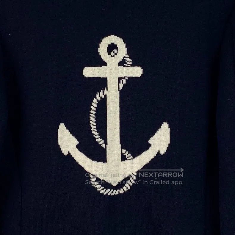 Thom Browne Thom Browne Blue navy blue anchor-patterned woolen collar Size XS / US 0-2 / IT 36-38 - 5 Thumbnail