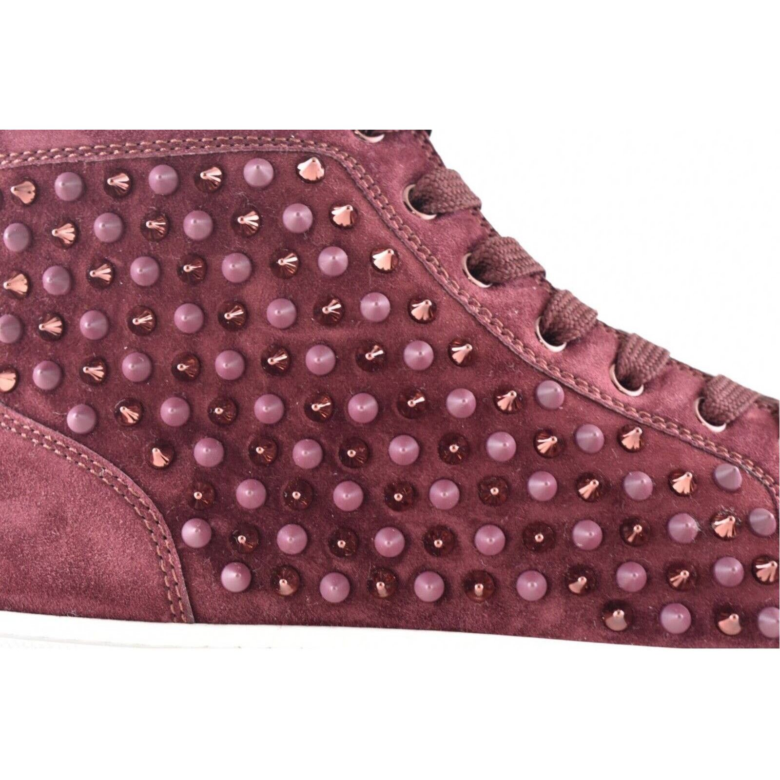 Christian Louboutin Christian Louboutin Mens Louis Flat Spike Prunus Red Mix Size US 7 / EU 40 - 4 Thumbnail