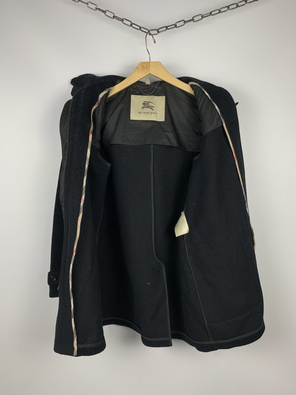 Burberry Burberry London Duffle Coat Wool Sz IT 46 Black Hooded 90’s Size L / US 10 / IT 46 - 12 Thumbnail