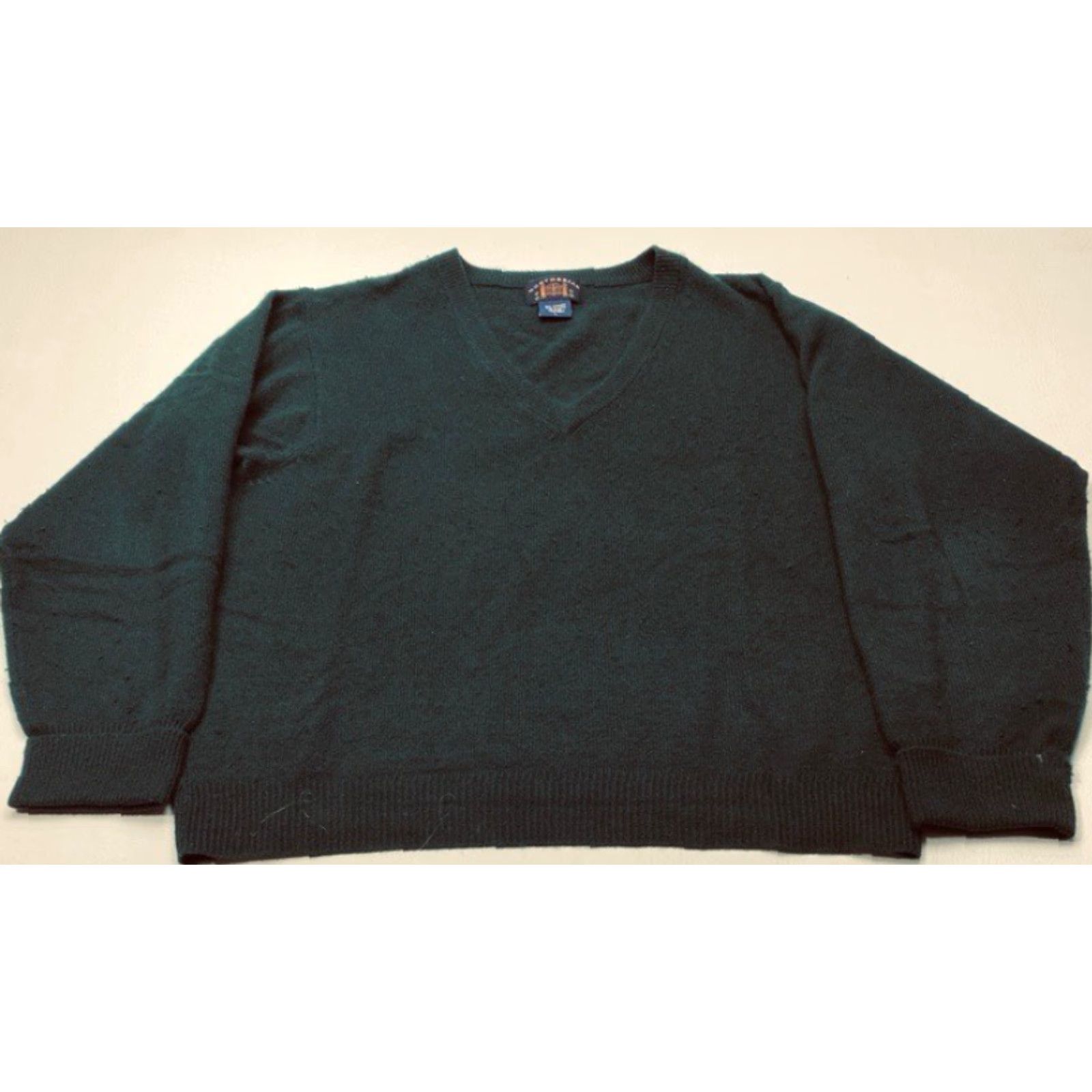 Vintage VINTAGE Northbriar 100% Cashmere V-Neck Sweater Men’s Large Green Pullover 7988 Size US L / EU 52-54 / 3 - 3 Thumbnail