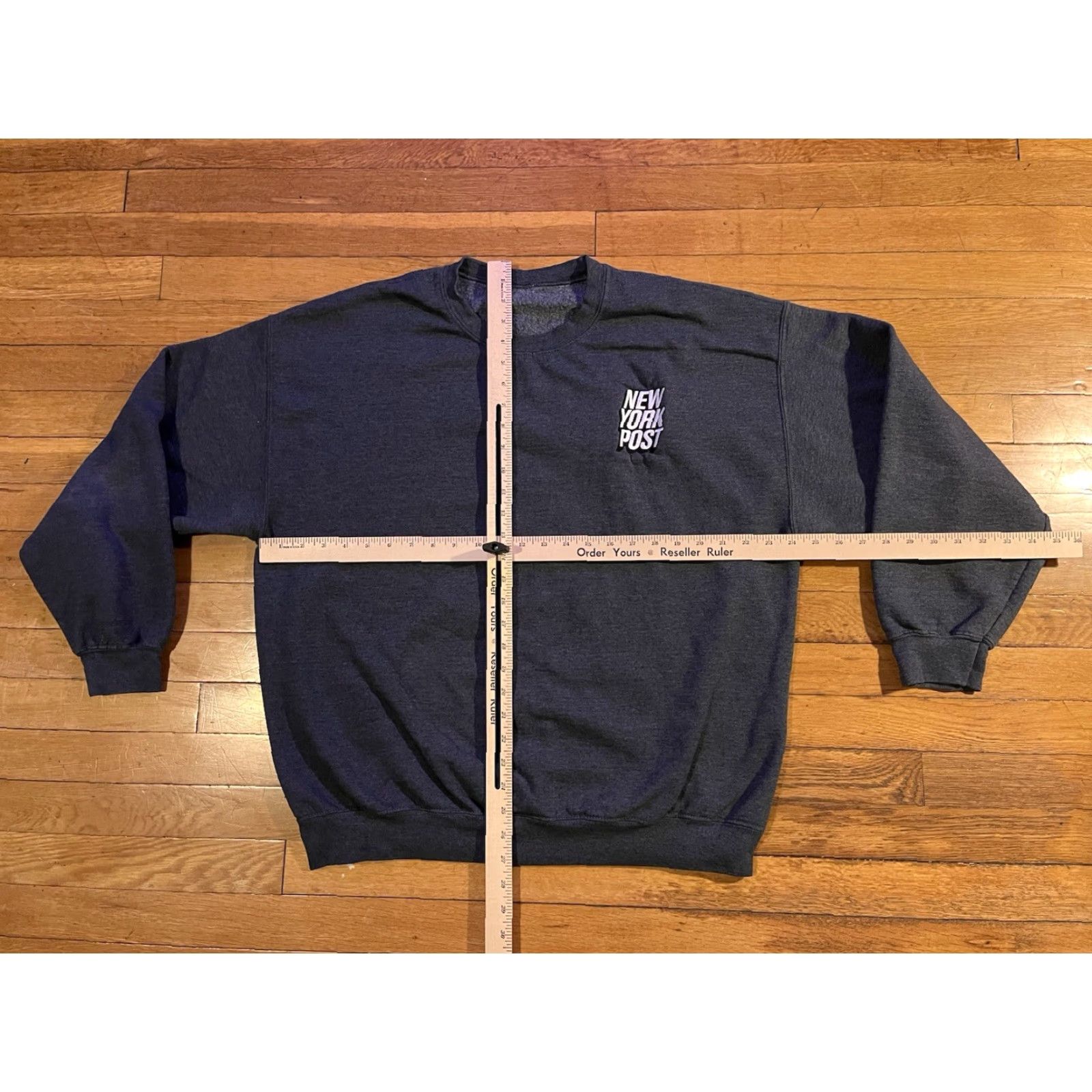Vintage New York Post Sweatshirt Men’s XL Grey Cotton Blend Jersey Crew Neck Long Sleeve Pullover City Graphic Print Logo Embroidered Cap Size US XL / EU 56 / 4 - 6 Thumbnail