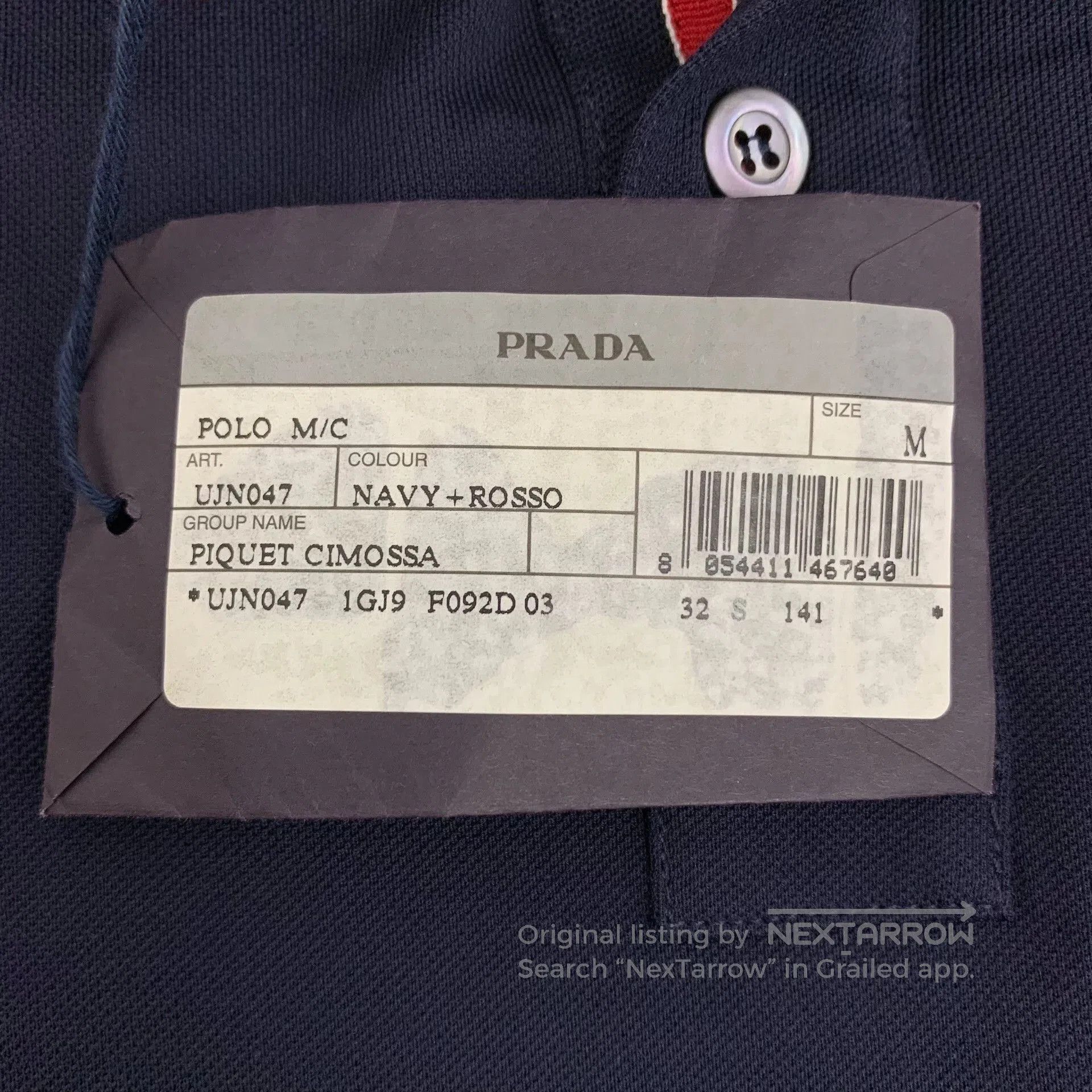 Prada Prada Navy Cotton Short-Sleeve Polo Shirt. Size US M / EU 48-50 / 2 - 7 Thumbnail