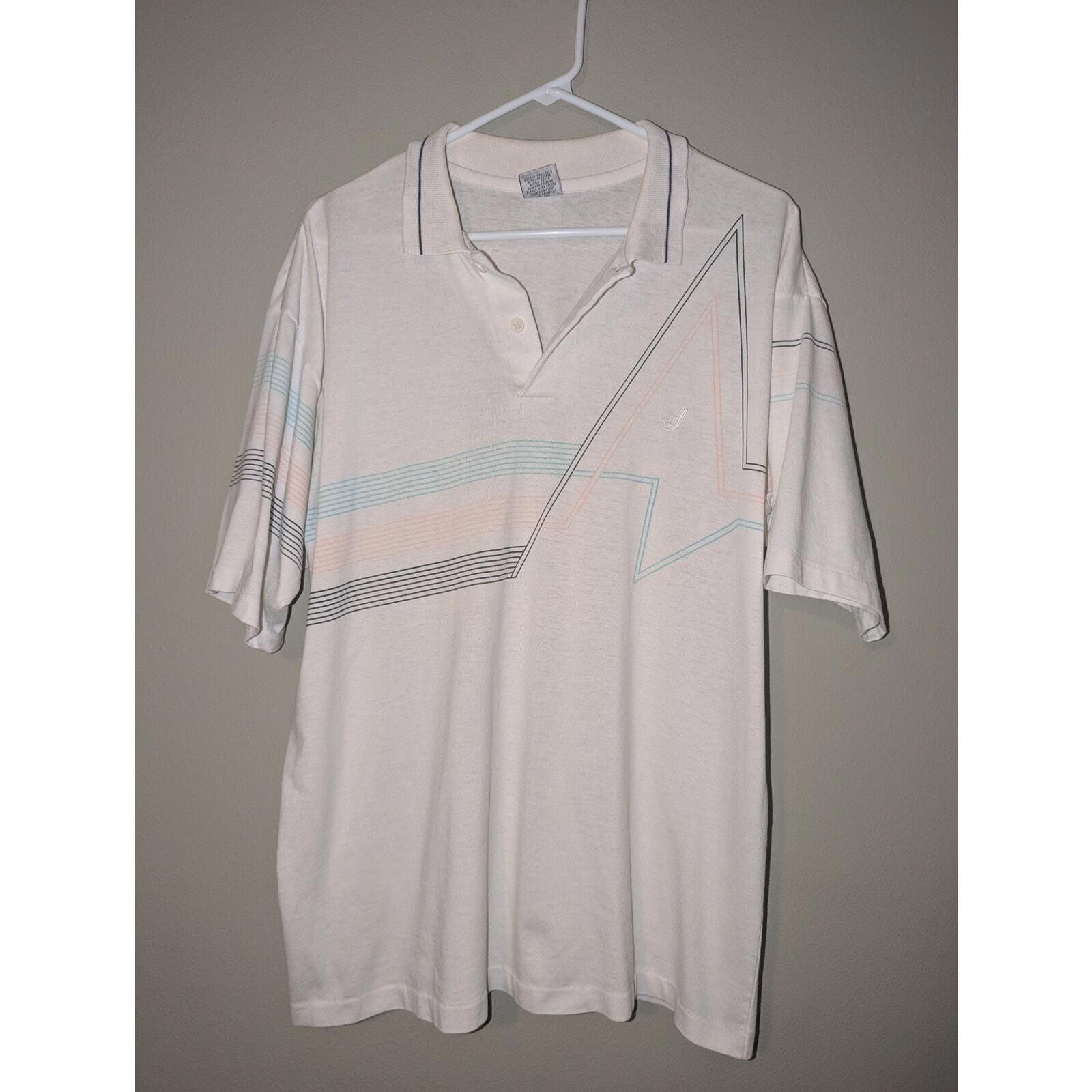 Jantzen Vintage Jantzen Large Polo Blue Pink Black Stripes Size US L / EU 52-54 / 3 - 1 Thumbnail