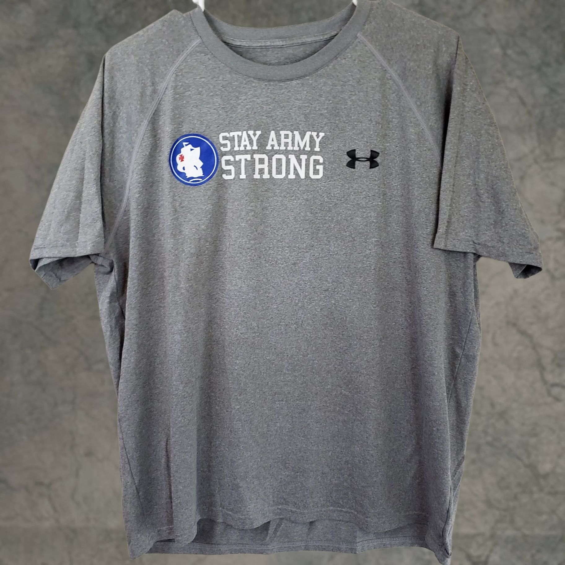 Under Armour Under Armour Shirt Men's L Gray Loose Heatgear Stay Army Strong Tee Logo Short Sleeve Crew Neck T-Shirt Size US L / EU 52-54 / 3 - 1 Thumbnail