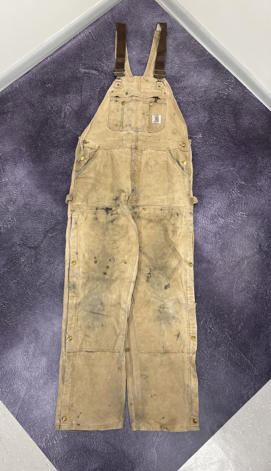Carhartt Vintage 90s Carhartt Work Y2K Faded Distressed Overall Size US 34 / EU 50 - 1 Thumbnail